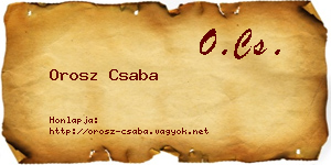 Orosz Csaba névjegykártya